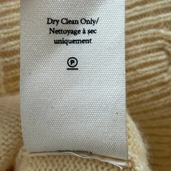 LoveShackFancy Brynner Wool Cashmere Cropped Cardigan Sweater Yellow Medium - Picture 12 of 12